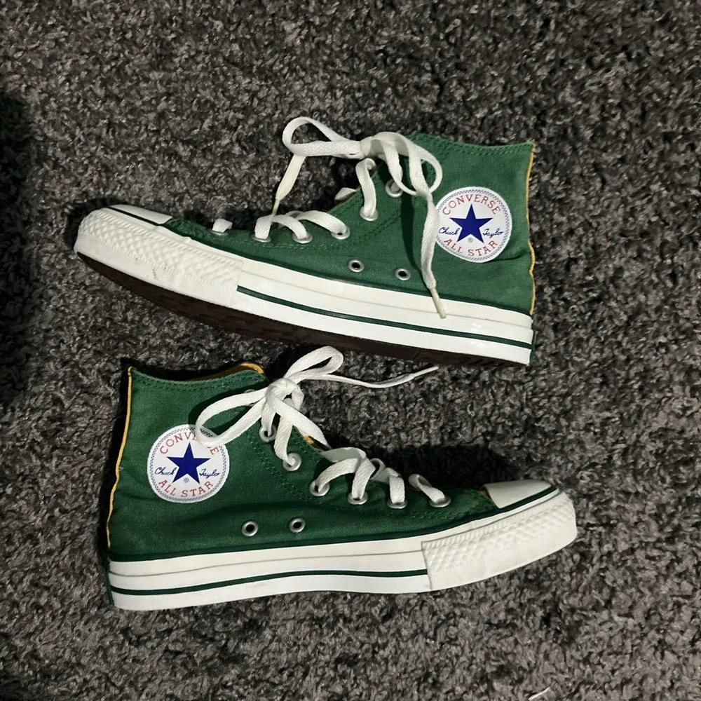 Converse  All Star  Green Yellow Canvas Hightop Men's Size 5‎ W/7 Vintage 2004